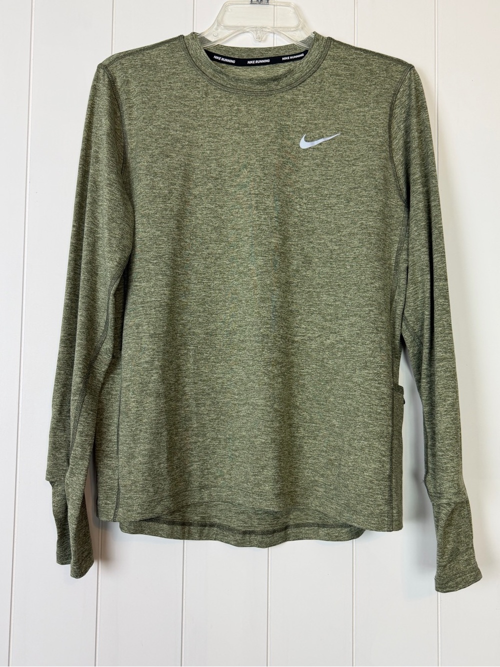 Nike Olive Green Dri-FIT Long Sleeve Crewneck Sweater